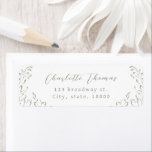 Sage Vintage Flourish Script return address Label<br><div class="desc">Elegant sketched vintage flourish with stylish script font in sage green colour,  modern and classy,  great for modern classic wedding,  luxe vintage wedding and romantic formal wedding.</div>
