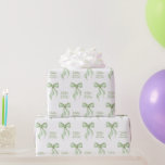 Sage Watercolor Bow Personalised Bridal Shower Wrapping Paper<br><div class="desc">Sage Watercolor Bow Personalised Bridal Shower Wrapping Paper.   Perfect for the trendy "She's tying the knot" party themes.   Personalise with the bride-to-be's name and event.  © Kimbellished,  LLC</div>