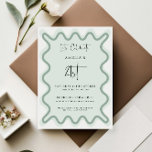 Sage Wavy Border 21st Birthday Invitation<br><div class="desc">Designed to coordinate with our Wavy Border Collection, this modern birthday invitation features the trendy & popular wavy border in sage colour on white background. If you want to catch your guest's attention with a pop of colour on your trendy invitation, this suite is perfect for you. For more advanced...</div>