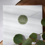 Sage |  Wedding Classic Monogram Classic Round Sticker<br><div class="desc">Designed to match our Cream and Ivory Organic Wedding  collection,  round stickers feature your initials or monogram and wedding date on a white font on a sage colour.</div>
