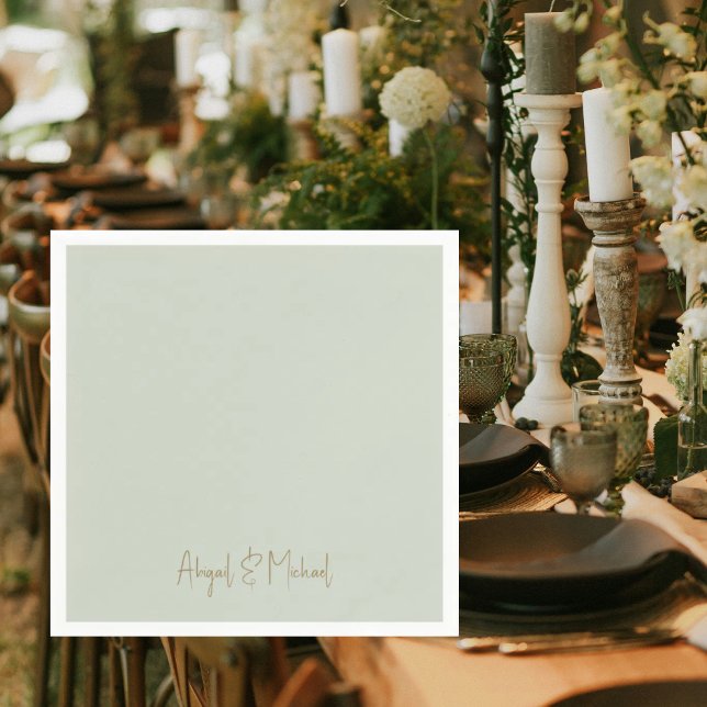 Sage Wedding Cocktail Napkin (Creator Uploaded)