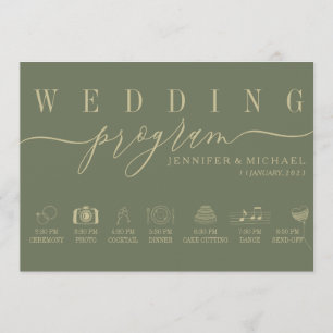 Sage Wedding Custom Icon Timeline ceremony plan Program