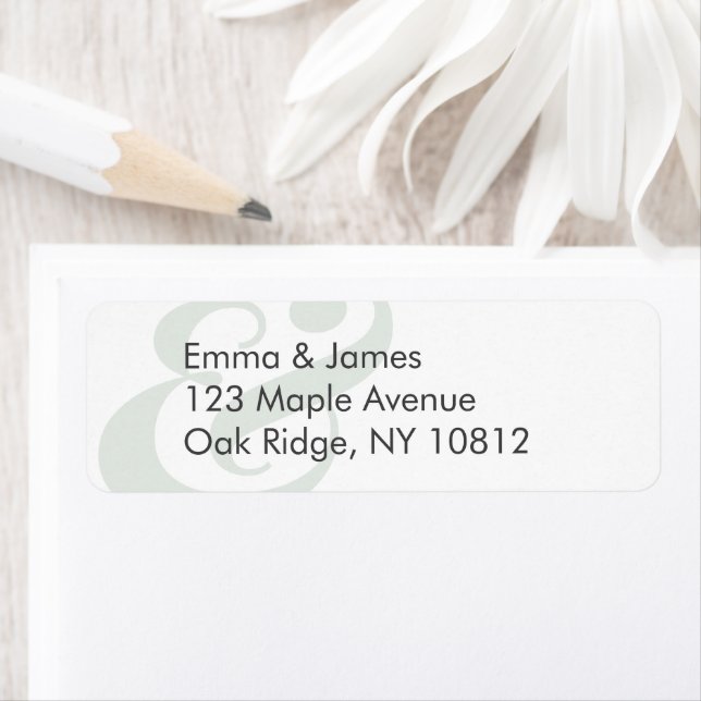 Sage Wedding Return Address Label | Centred (Insitu)