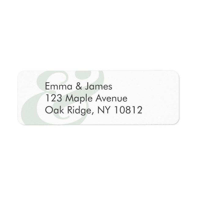 Sage Wedding Return Address Label | Centred (Front)