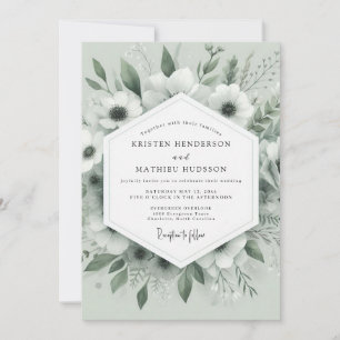 Sage Whispering Anemone Wedding Invitation