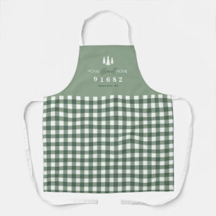 Sage White Home Sweet Home Custom Zip Code Apron