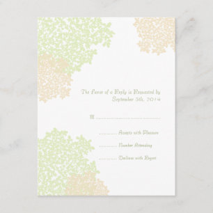 Sage & White Queen Anne's Lace Wedding RSVP Card