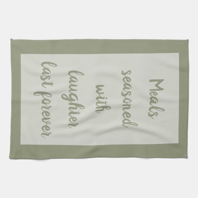 Sage - White  Tea Towel (Horizontal)