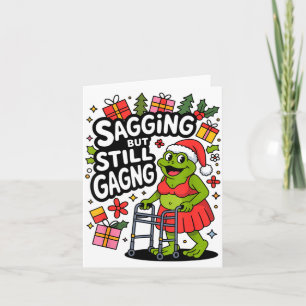 Sagging But Still Gagging Funny Christmas Frog Hol Card