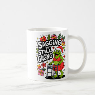 Sagging But Still Gagging Funny Christmas Frog Hol Coffee Mug