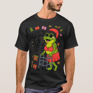 Sagging But Still Gagging Funny Christmas Frog Hol T-Shirt
