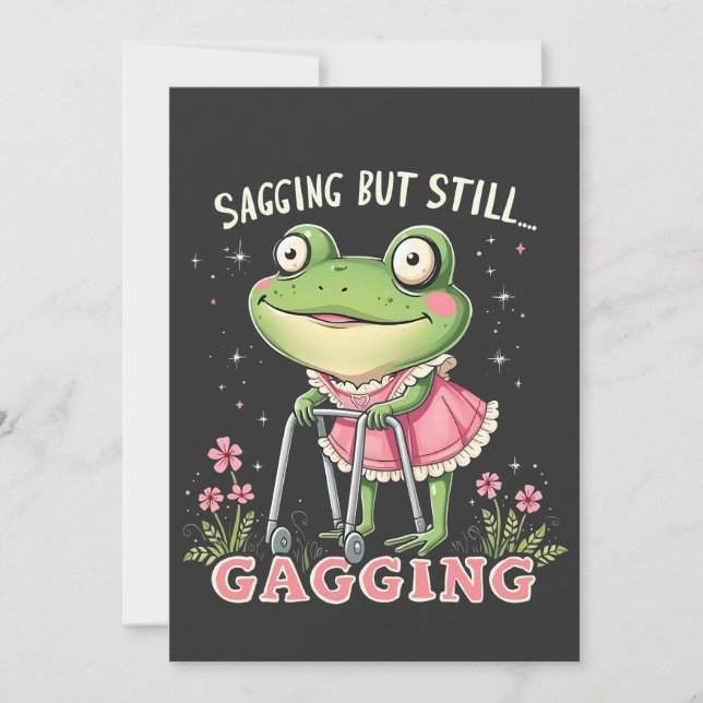 Sagging but still gagging Funny Mothers Day Frog  Save The Date (Front)