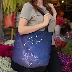 Saggitarius Personalised Zodiac Constellation Tote Bag