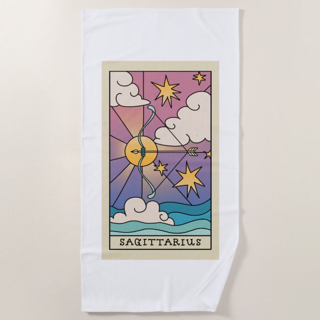 Saggitarius Zodiac Beach Towel (Front)