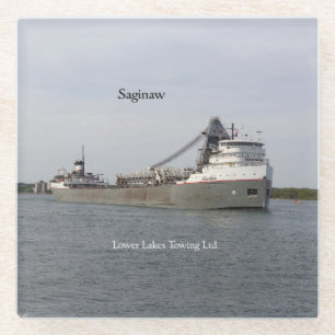 Saginaw glass coaster