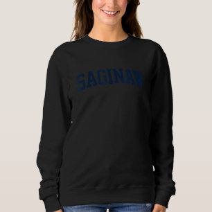 Saginaw Michigan Collegiate Style Varsity Block Le Sweatshirt