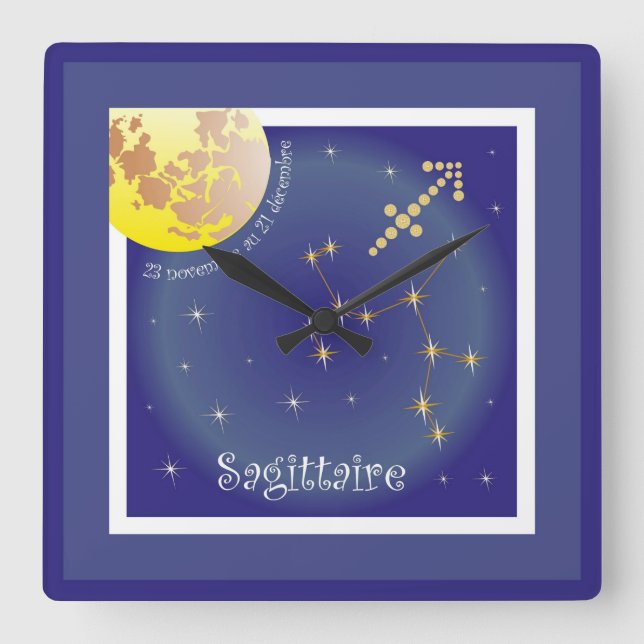 Sagittaire 23 November au 21 December Uhr Square Wall Clock (Front)