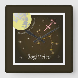 Sagittaire 23 novembre au 21 décembre Uhr Square Wall Clock