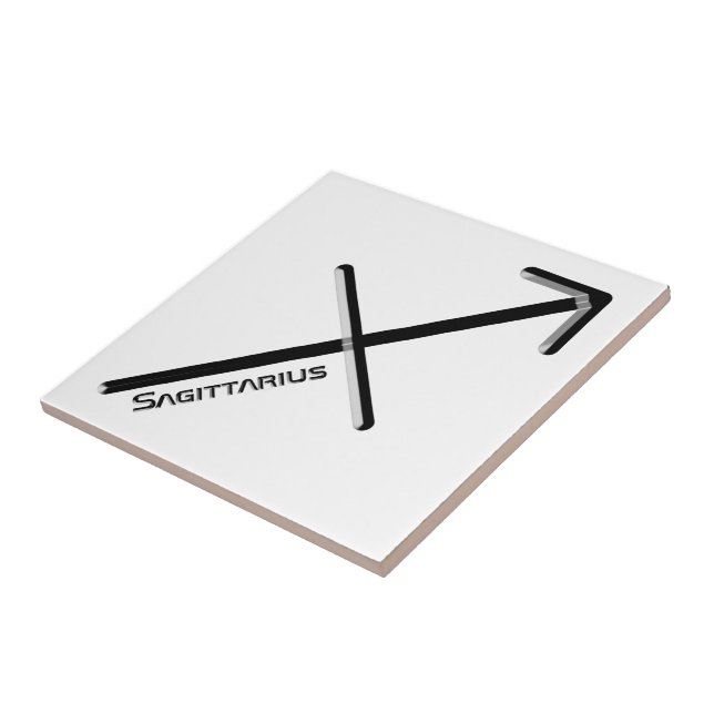 SAGITTARIUS, Abstract Design of the Zodiac Sign,  Ceramic Tile (Side)