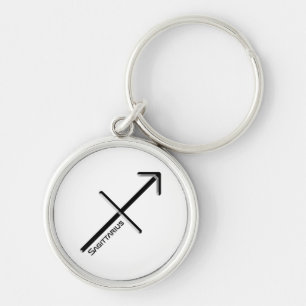 SAGITTARIUS, Abstract Design of the Zodiac Sign,  Key Ring