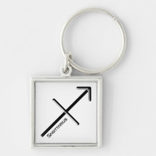 SAGITTARIUS, Abstract Design of the Zodiac Sign,  Key Ring