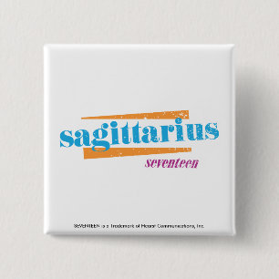 Sagittarius Aqua 15 Cm Square Badge