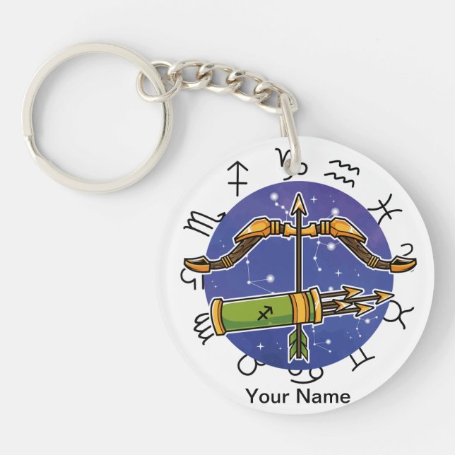 Sagittarius & Aries Acrylic Keychain (Front)