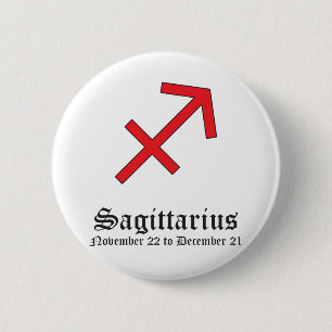 SAGITTARIUS ASTROLOGIC SIGN, SYMBOL ZODIAC 6 CM ROUND BADGE