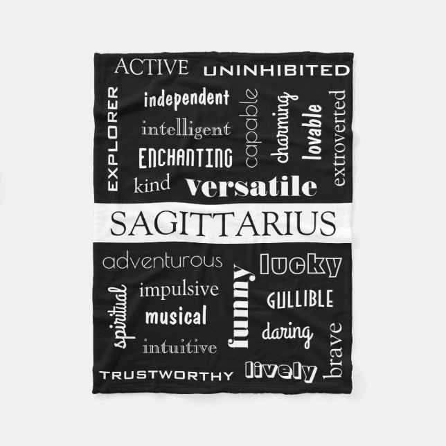 Sagittarius Astrological Fleece Blanket (Front)