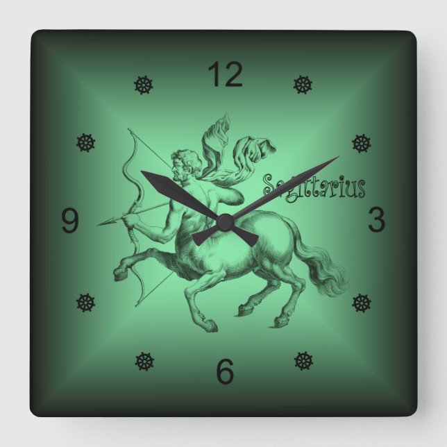 Sagittarius ~ Astrological Signs ~ Square Wall Clock (Front)