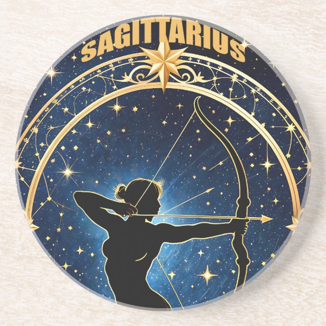 Sagittarius astrology sign coaster (Front)