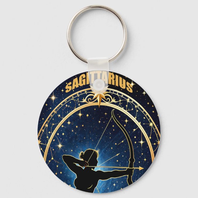 Sagittarius astrology sign key ring (Front)