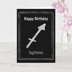 Sagittarius astrology silver zodiac Happy Birthday Card