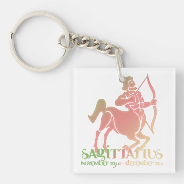 Sagittarius Astrology Zodiac d1 Keychain (Front)
