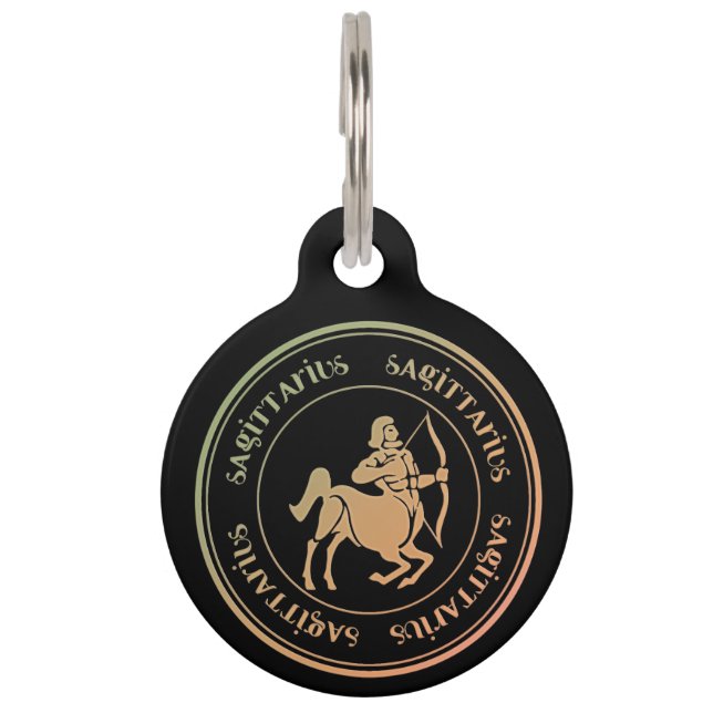 Sagittarius Astrology Zodiac d1 Pet Tag (Front)