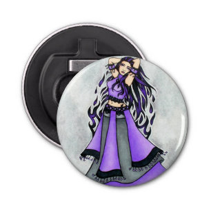 Sagittarius Belly Dancer Purple Bottle Opener