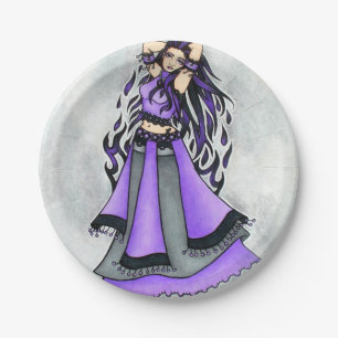 Sagittarius Belly Dancer Purple Paper Plate
