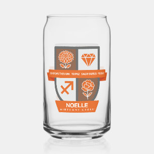 Sagittarius Birthday Crest™ November 22-30 Can Glass