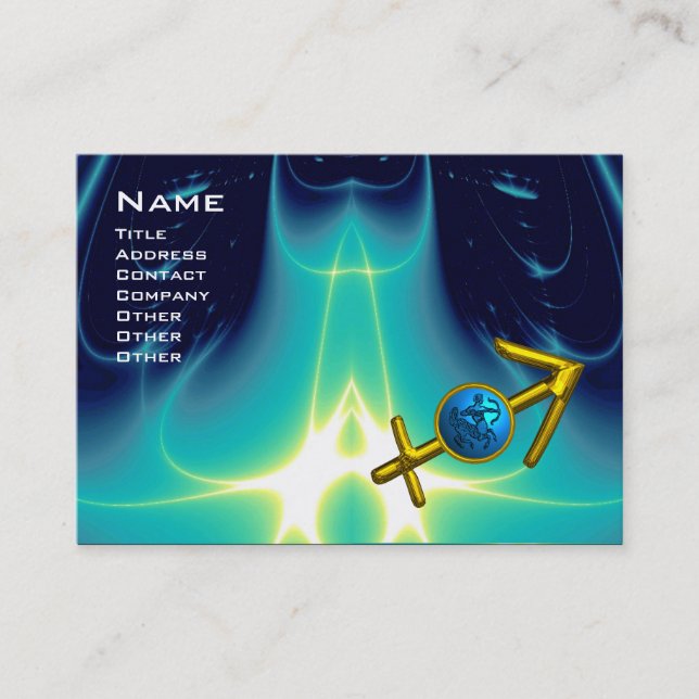 SAGITTARIUS - Blue Turquase Business Card (Front)