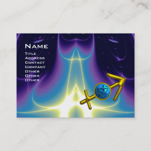 SAGITTARIUS - blue violet purple pink Business Card