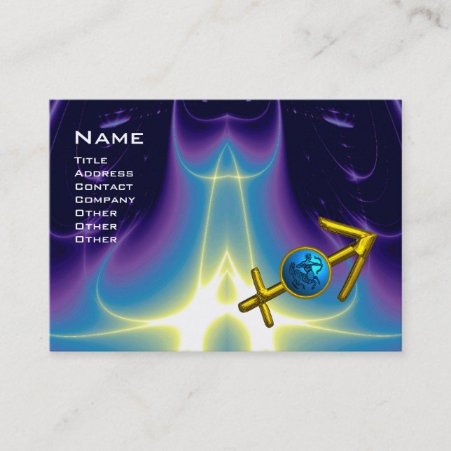 SAGITTARIUS - blue violet purple pink Business Card (Front)