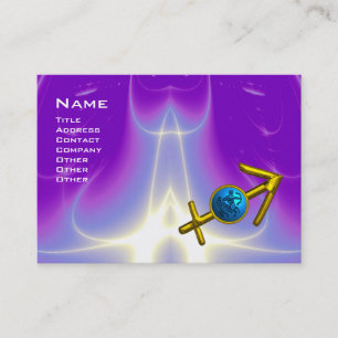 SAGITTARIUS - blue violet purple pink Business Card
