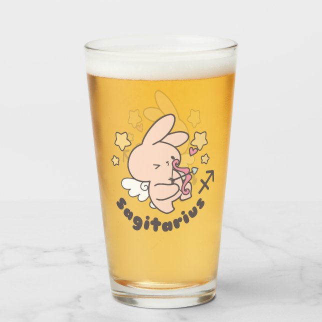 Sagittarius Bunny: Love's Adventurous Archer Glass (Front Filled)