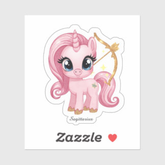 Sagittarius Celestial Zodiac Sticker - Pink Arrow