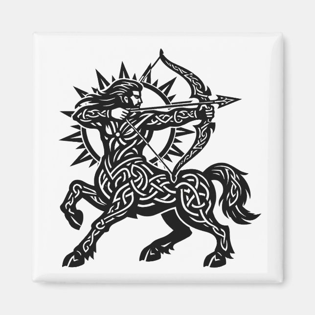 Sagittarius Centaur Archer — Mythic Zodiac Inkwork Magnet (Front)