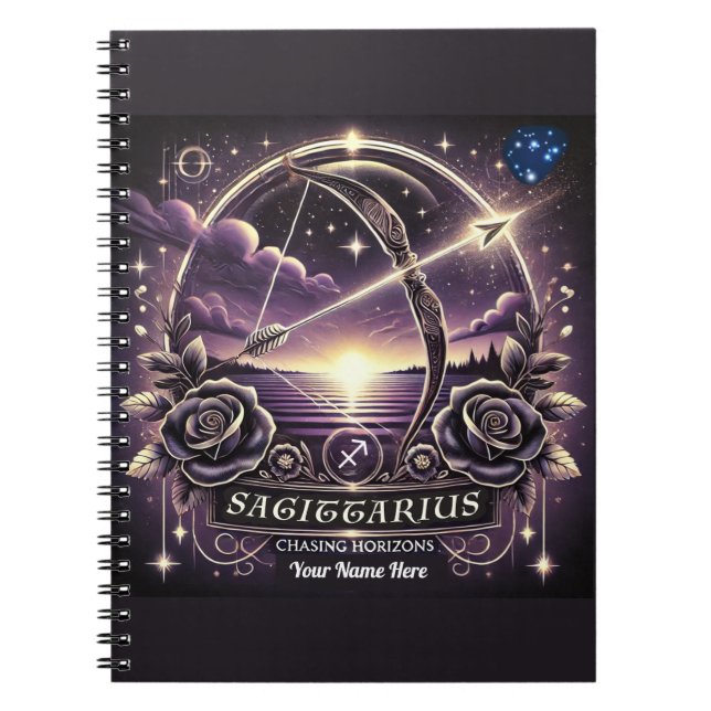 Sagittarius “Chasing Horizons” Spiral Notebook  (Front)