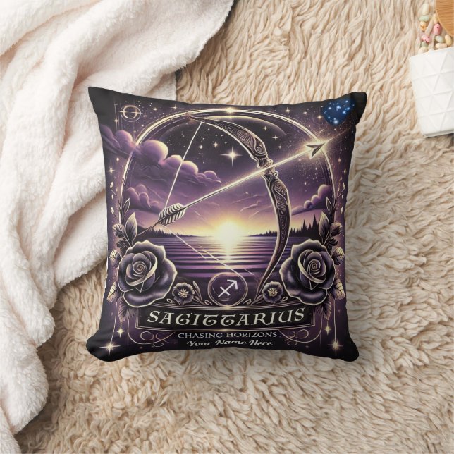 Sagittarius “Chasing Horizons” Throw Pillow – Pers (Blanket)