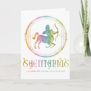 Sagittarius Compatibility Birthday Greeting Card