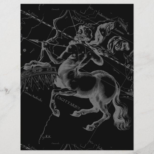 Sagittarius Constellation Classy Hevelius Engaving (Front)