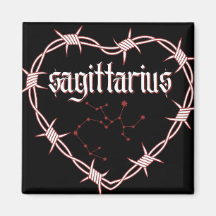 Sagittarius Constellation Gothic Barbed Wire Art Magnet